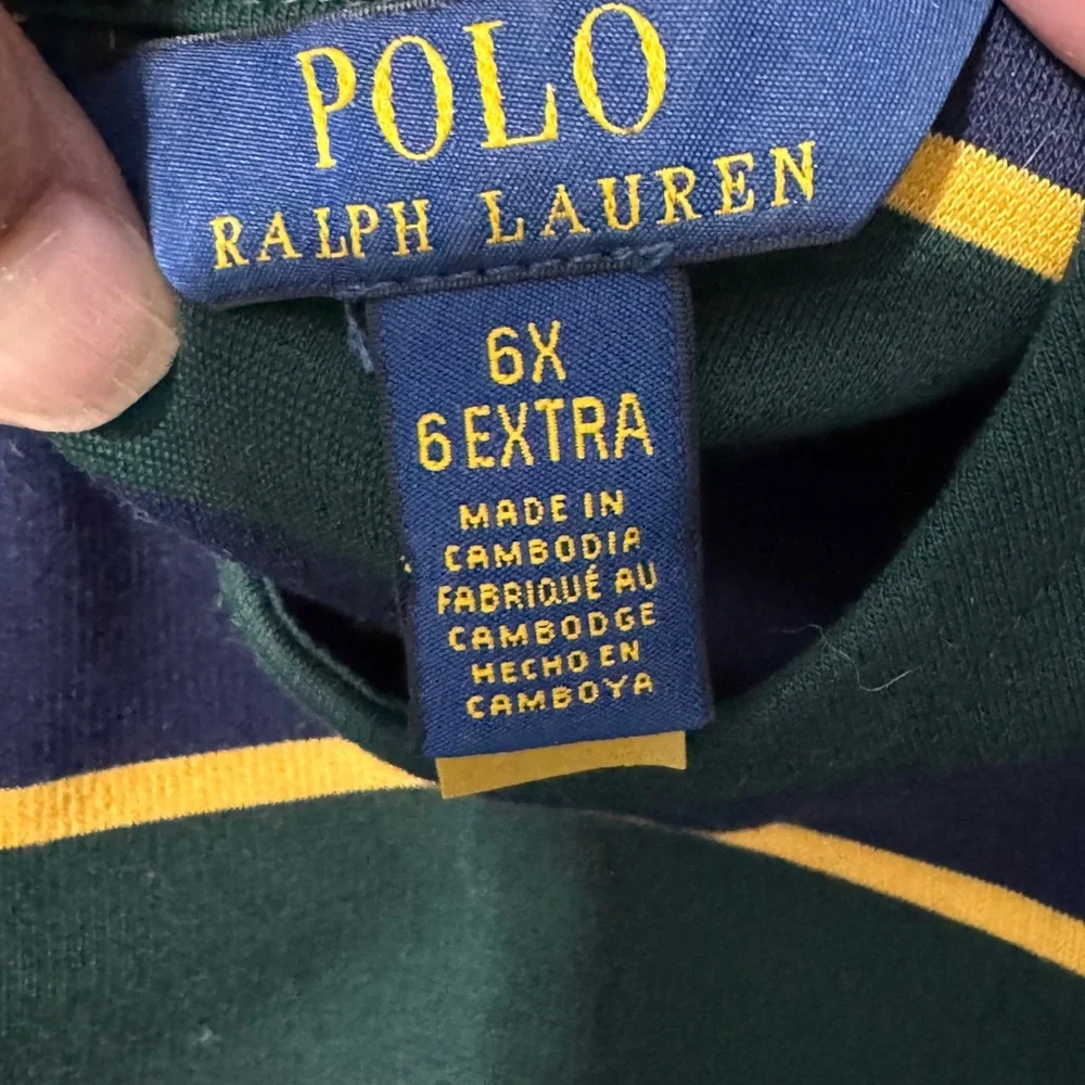 Polo by Ralph Lauren Blue and Green Pleated A-Line Dress
